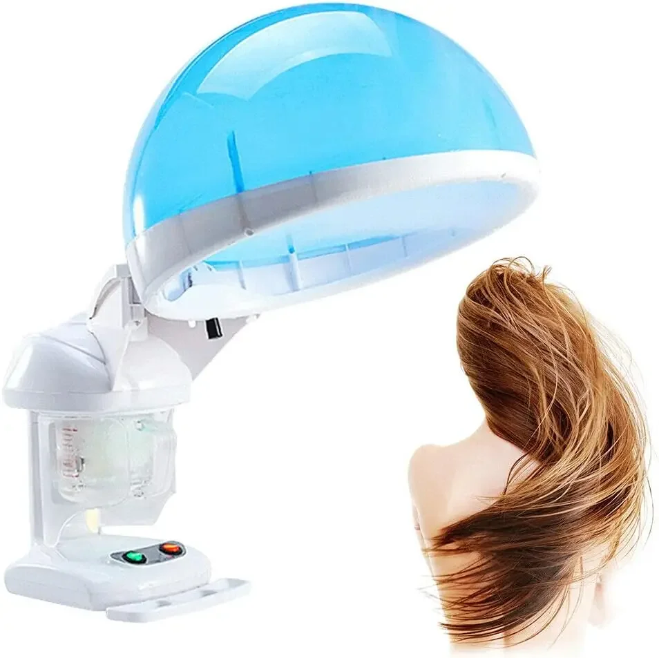 Capacetes de cabelo aquecido dispositivo profissional ozônio cuidados com o cabelo 480w vapor rosto multifuncional máquina de desintoxicação facial dispositivo de vapor, azul