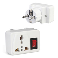 Universal Power Plug Electric Plug With On/Off Switch International Travel Charger Power Socket Adapter EU 1/5pcs