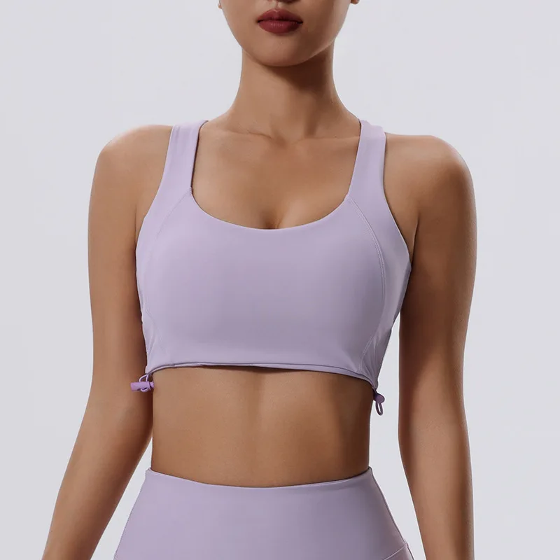 Reggiseno da Yoga Fitness ad alto impatto da donna raccolto intimo sportivo Push Up Sexy Back Gym Crop Top abbigliamento da allenamento traspirante