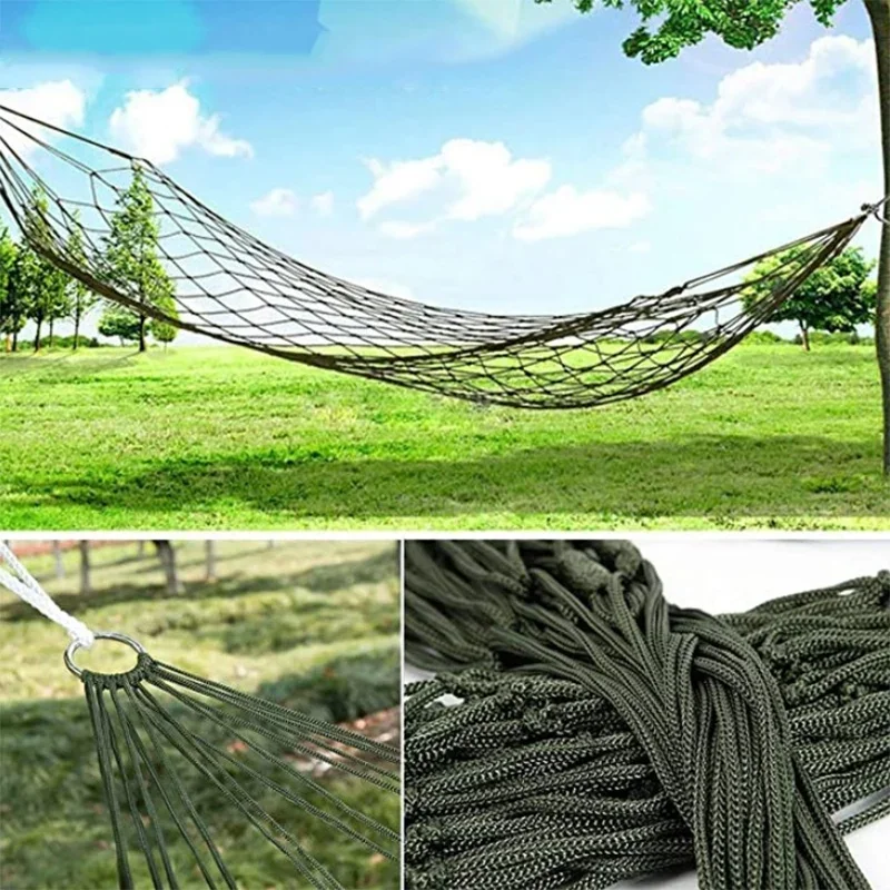 Outdoor Sport Hammock, Camping Hammock Mesh Net for Garden Beach Yard Travel Swing Hanging Bed