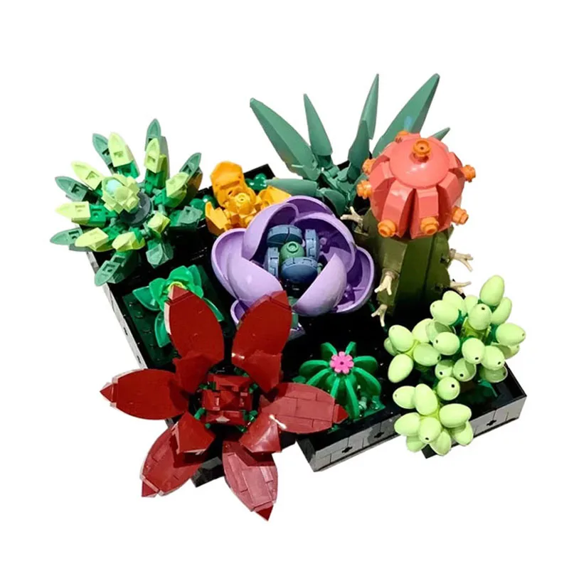 771PCS Creative Succulents Building Blocks 10309 Botanical Collection Bouquet Assemble Bricks Toys Gifts For Kids Boy Desk Decor