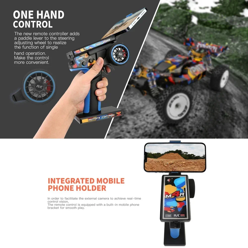 WLtoys 124007 1:12 elektryczny 4WD samochód wyścigowy prędkość 75 km/h RC samochód 2.4G zdalnie sterowany dryf Crawler wbudowany uchwyt na telefon