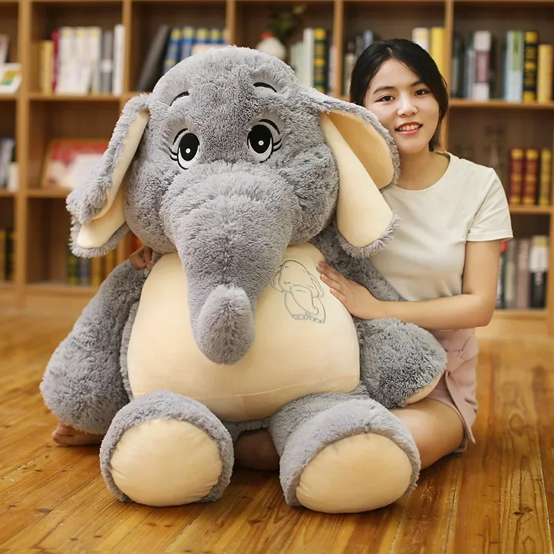 Big size 128cm Simulation animal Elephant stuffed plush toy model soft cotton doll Car Sofa Bed Sleep Hold pillow kids gift