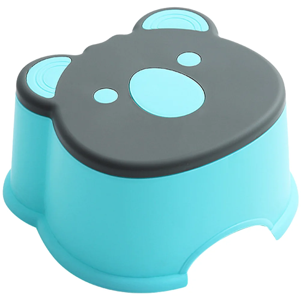 Step Stool for Toddlers Small Bench Children Footstool Pp Thickened Plastic Cartoon Low Blue Portable Stools