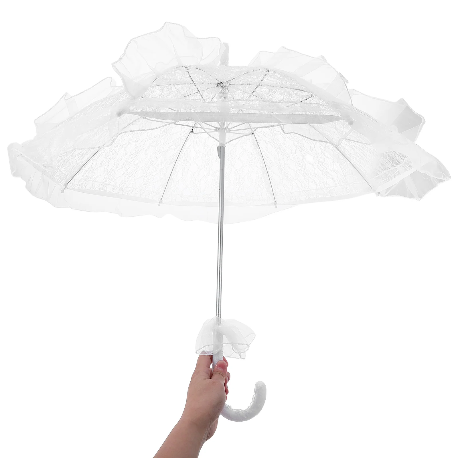 

Lace Umbrella Bridal Wedding Photography Prop Decorative Parasol For Party Performance Lightweight Portable Handle Fancy