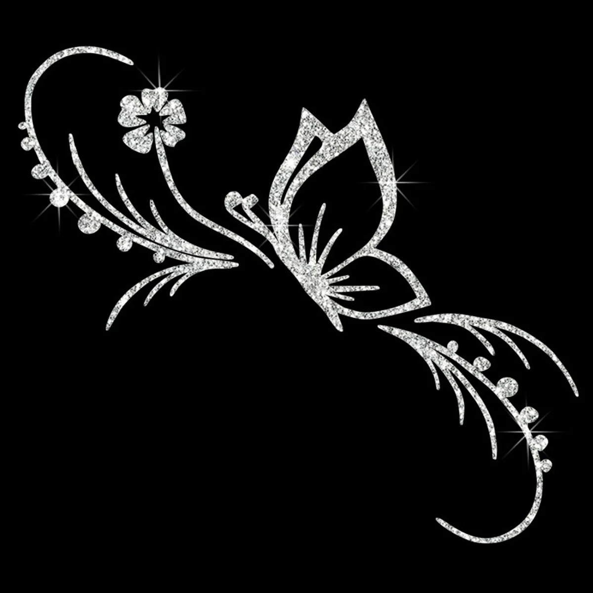 Creative Butterfly Flower Pattern Car Sticker Luminous Reflective Decorative Window Body Decoration Adhesive Decal view 6