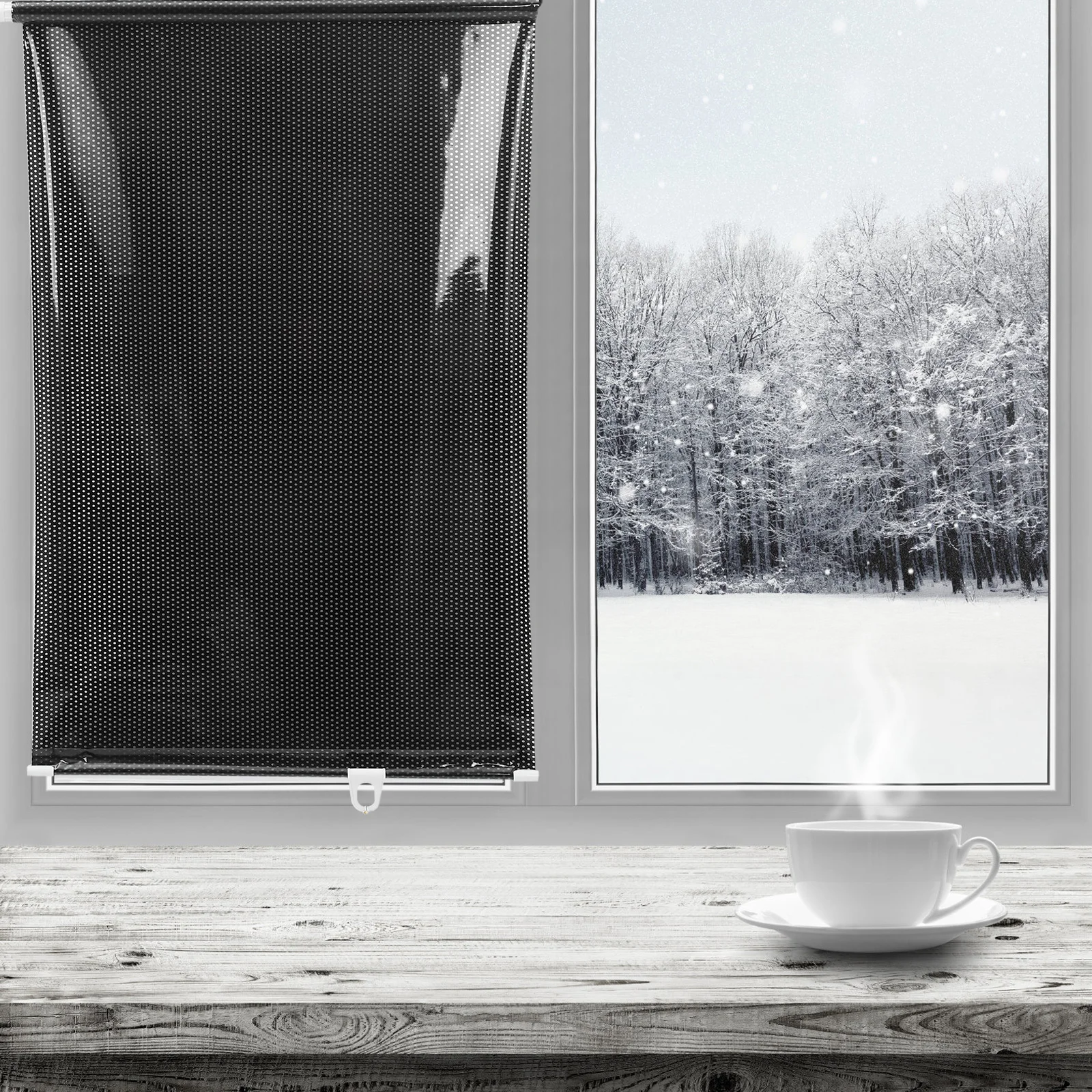 

Blackout Roller Shade Suction Cup Window Cover Wear-Resistant Uv Protection No Drill Privacy Curtain For Home Kitchen