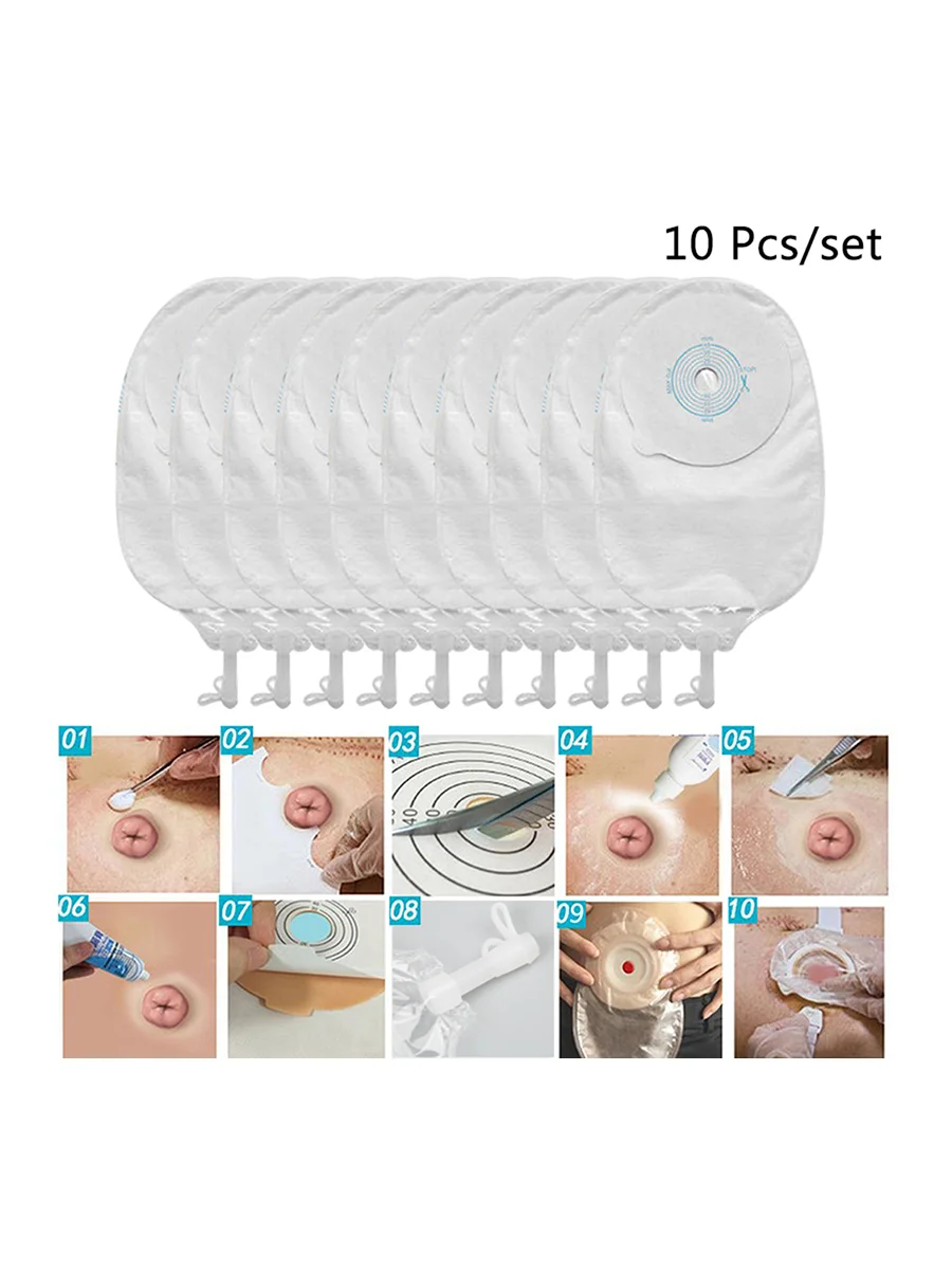 

10X Drainage Urostomy Bag Valve Closure Anti-Backflow Stoma Care Pouch'