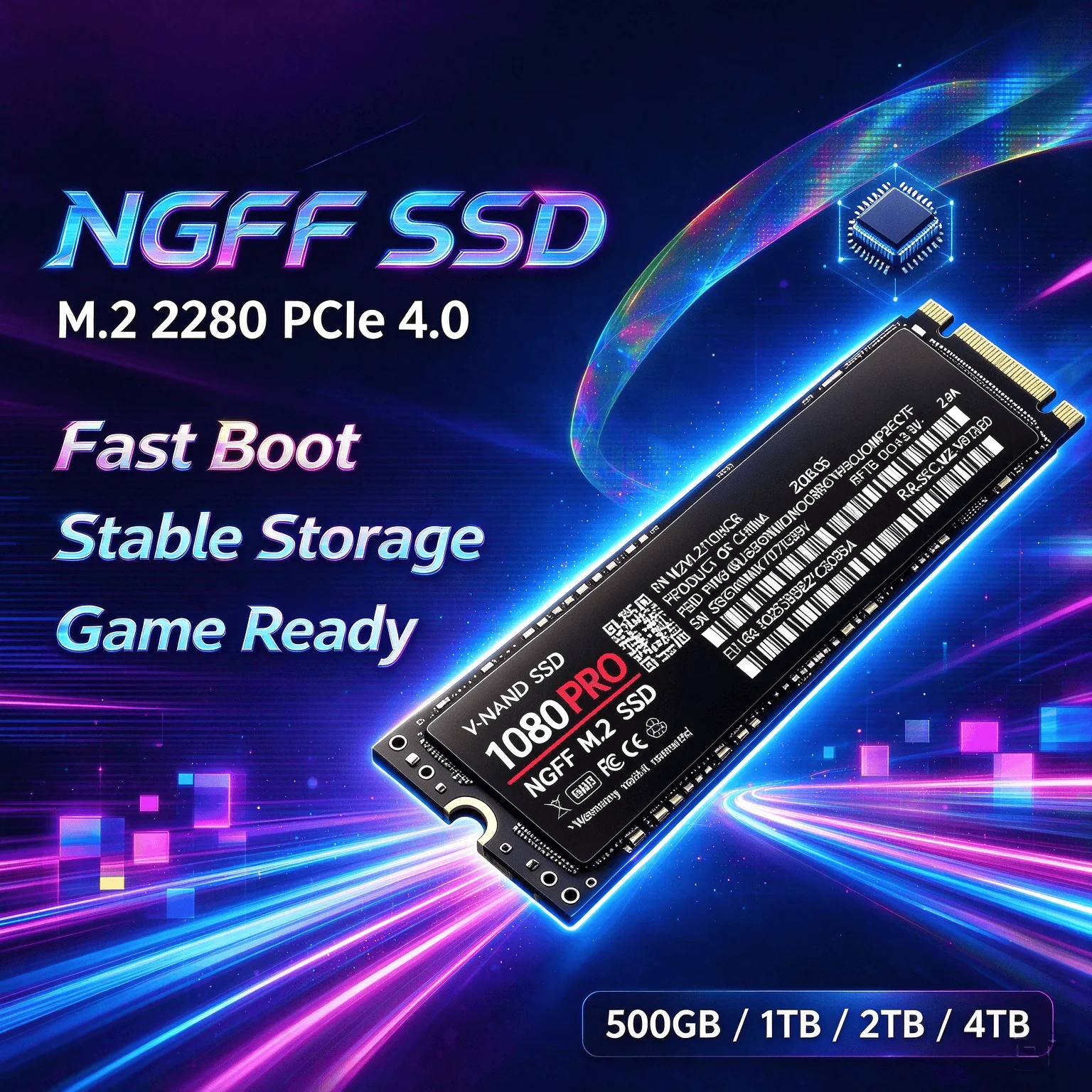 1080PRO M.2 NGFF SSD 1TB 2TB 4TB Original Internal Solid State Hard Disk High Speed for Laptop Desktop Notebook PC Max Pro