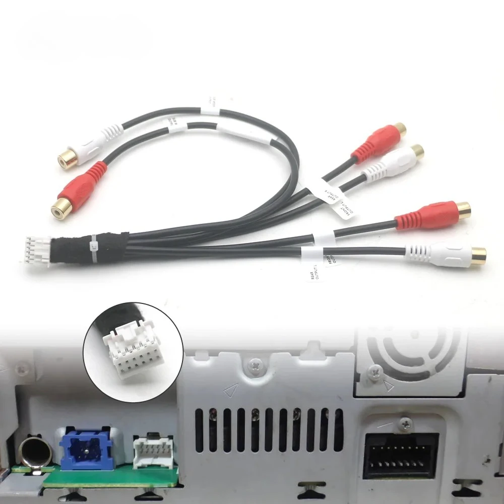 Radio para coche, Audio estéreo, salida de subwoofer delantero y trasero, adaptador de Cable RCA de 12 pines para Pioneer Carrozzeria DEH-P80MP DEH-P1Y DEH-P910
