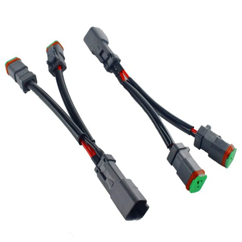 8PCS Y Type Leads Deutsch DT DTP 2 Pin Socket Adapter For LED Pod Work Light Retrofit Connectors Wiring Harness