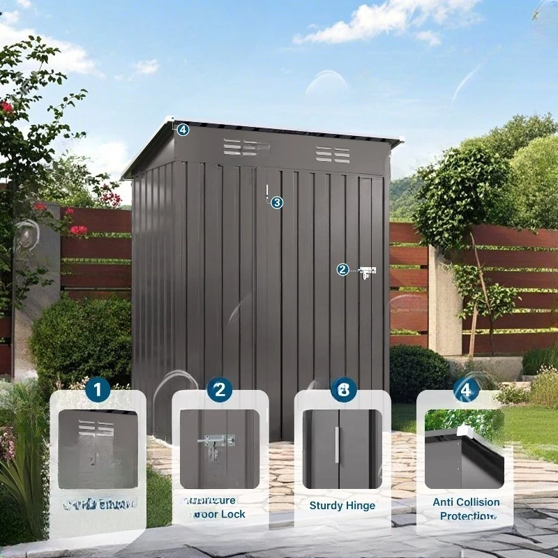 

складской металлический открытый сад водонепроницаемый металлический садовый сарай укороченный стальной ящик для хранения инструментов