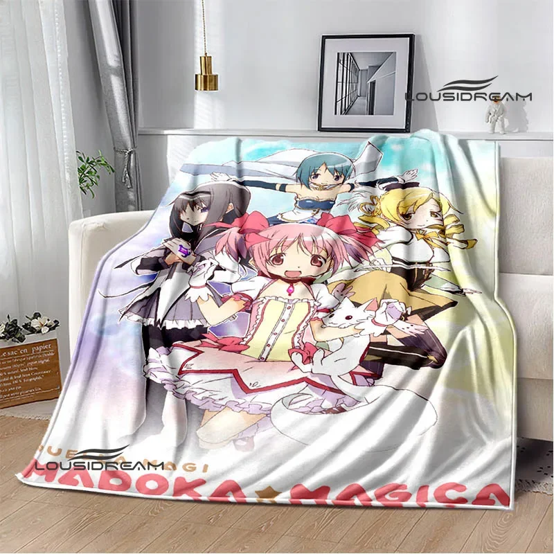 Puella Magi Madoka Magica Cartoon printed blankets Picnic blanket Flange blanket Home travel blankets bed linings birthday gift