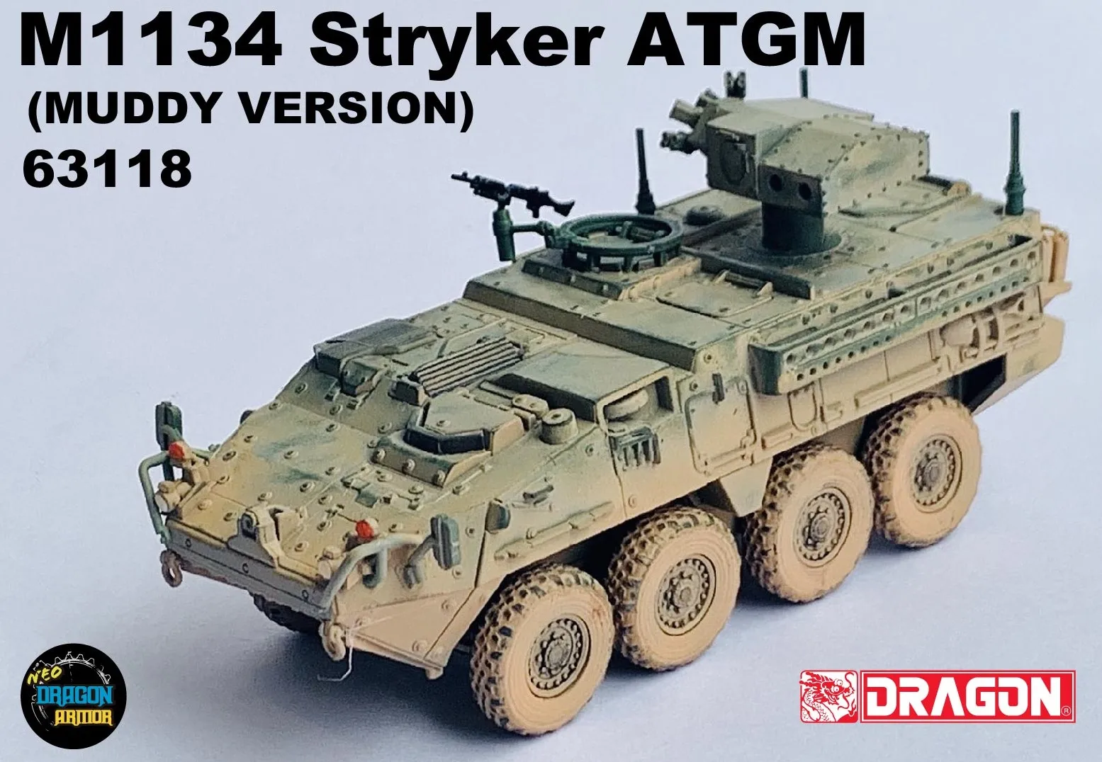 Dragon 1/72 Scale US M1134 Stryker ATGM Muddy Version Syria 2020 Plastic Model No.63118 Tank Collection
