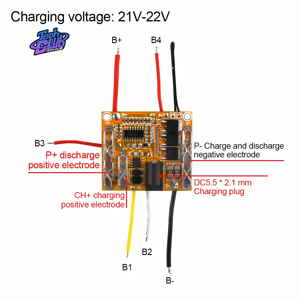 5S 18.5V 21V 18650 Li-ion Lithium Battery Protection Circuit Charging Board Module Lipo Cell BMS for DC Electric Drill Tool