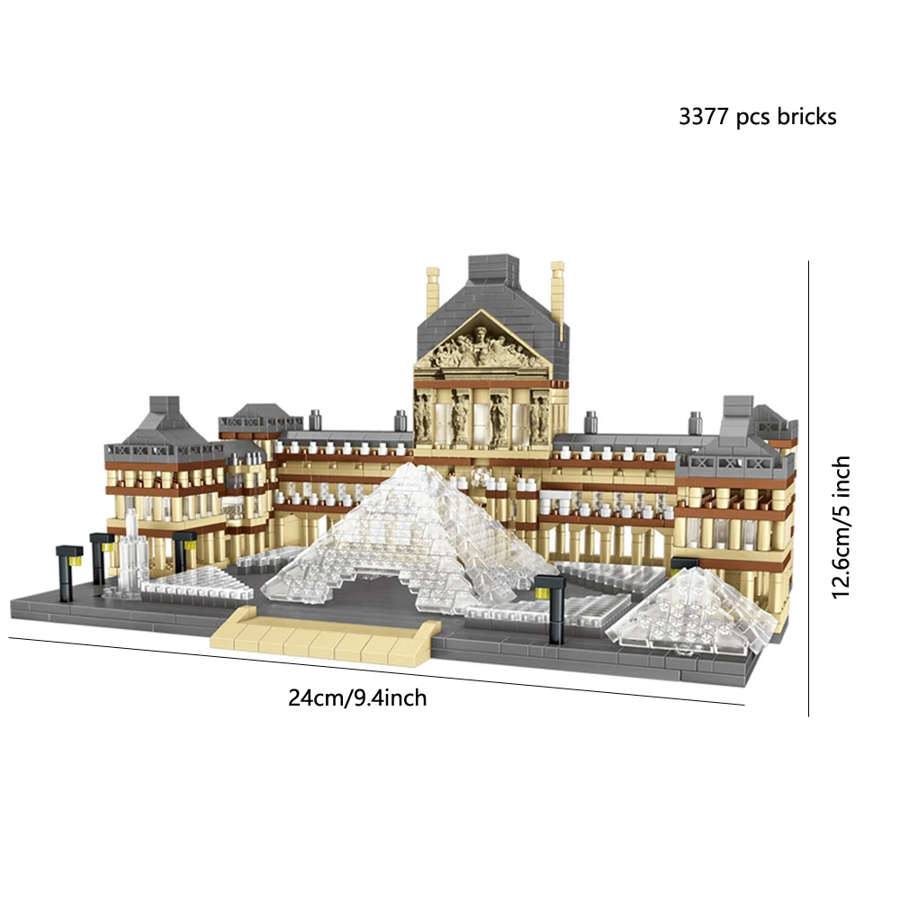 Louvre Museum Micro Mini Building Blocks Set Toy:Art Gallery Model with Cultivar Your Creativity,Perfect for Architecture Lovers