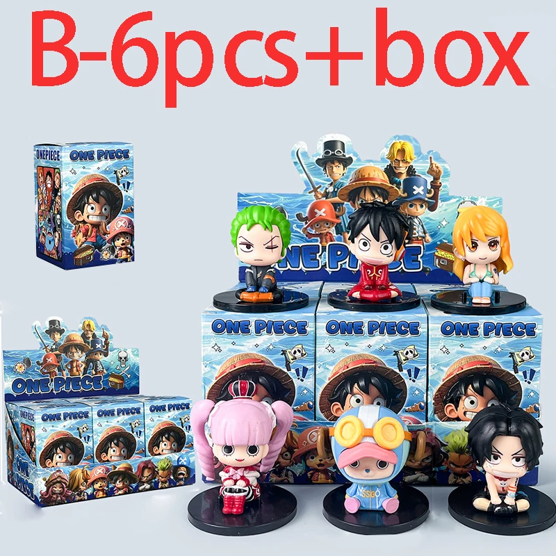 1-12 Stück Blindbox Anime One Piece Figur Luffy Roronoa Zoro 6cm Q-Version Actionfigur Niedliches Spielzeug Schreibtischdekoration Modell Geschenk