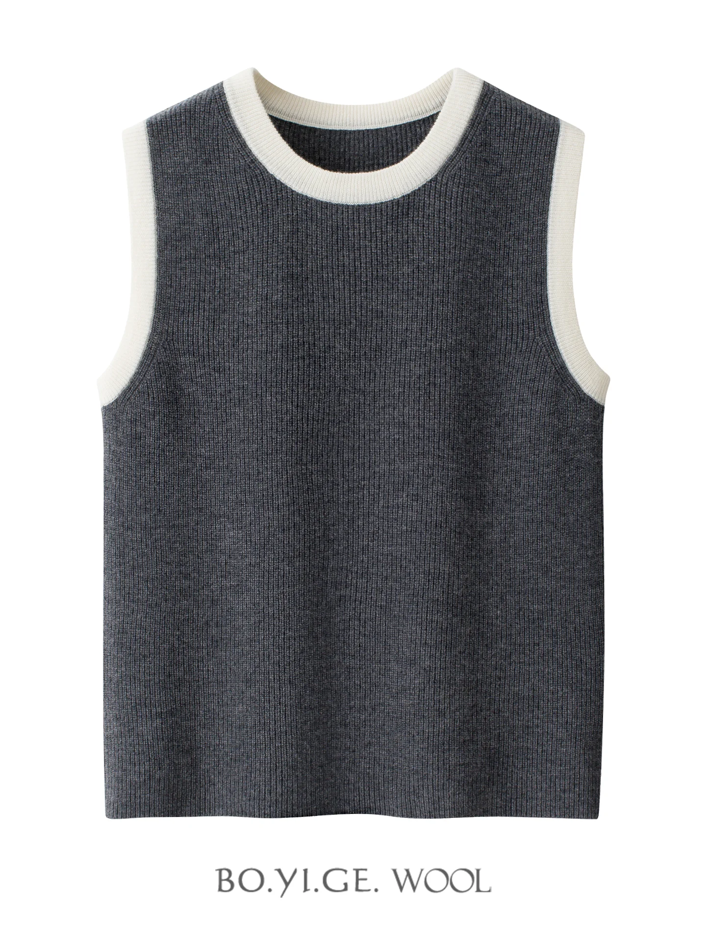 

Boye, осень-зима, новинка 00, шерстяной вязаный женский жилет, круглый Ne Svel ort, трикотаж, чистые линии, корейский свободный крой