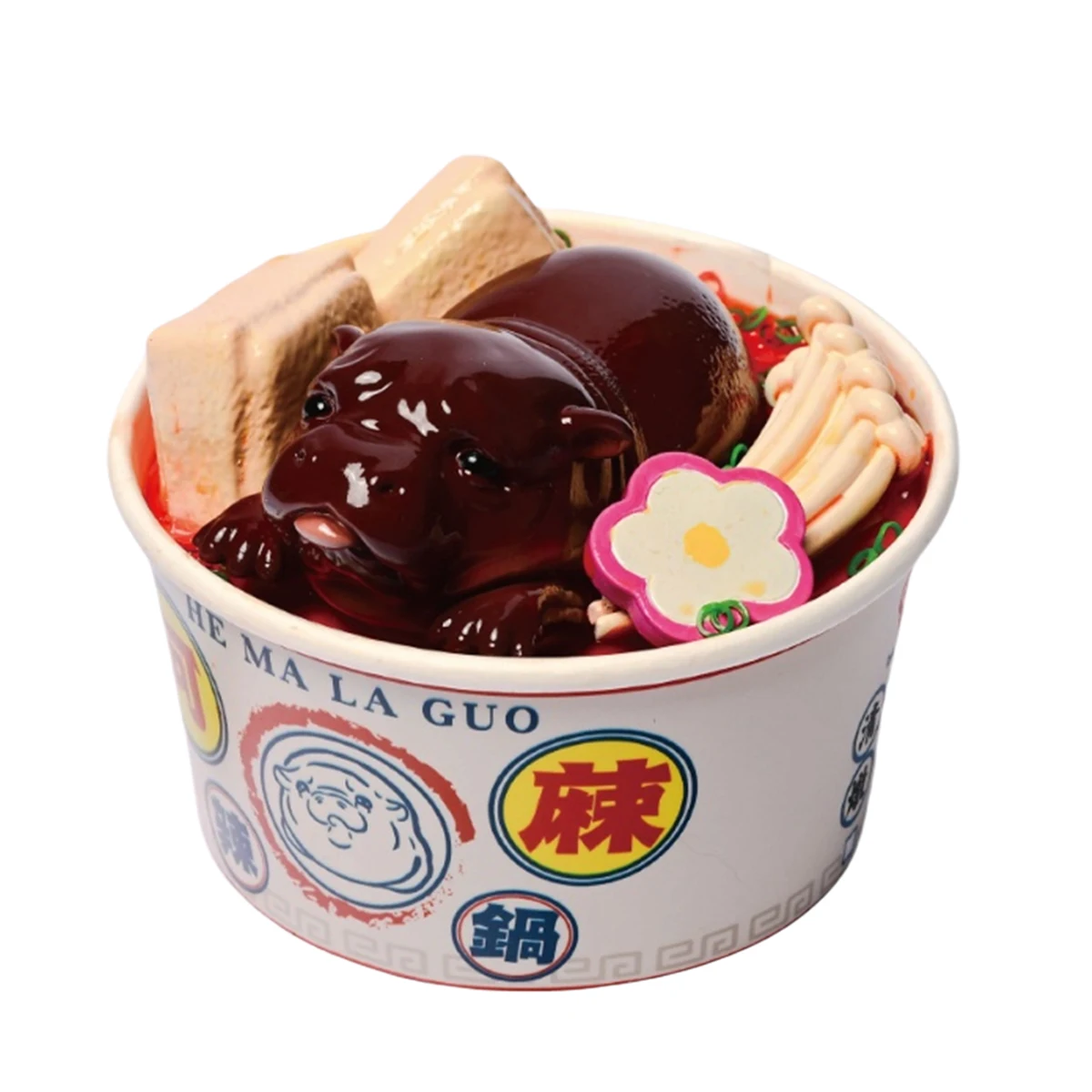 

Модель игрушек HiPlay Bid: столовая грубой свиньи, острый горячий горшок, модная креативная статическая модель, орнамент