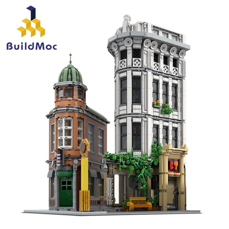 MOC Famous Flatiron buildings Building Blocks Street View Model Chryslers Building Bricks Tribunes Tower Skyscraper Toy Kid Gift