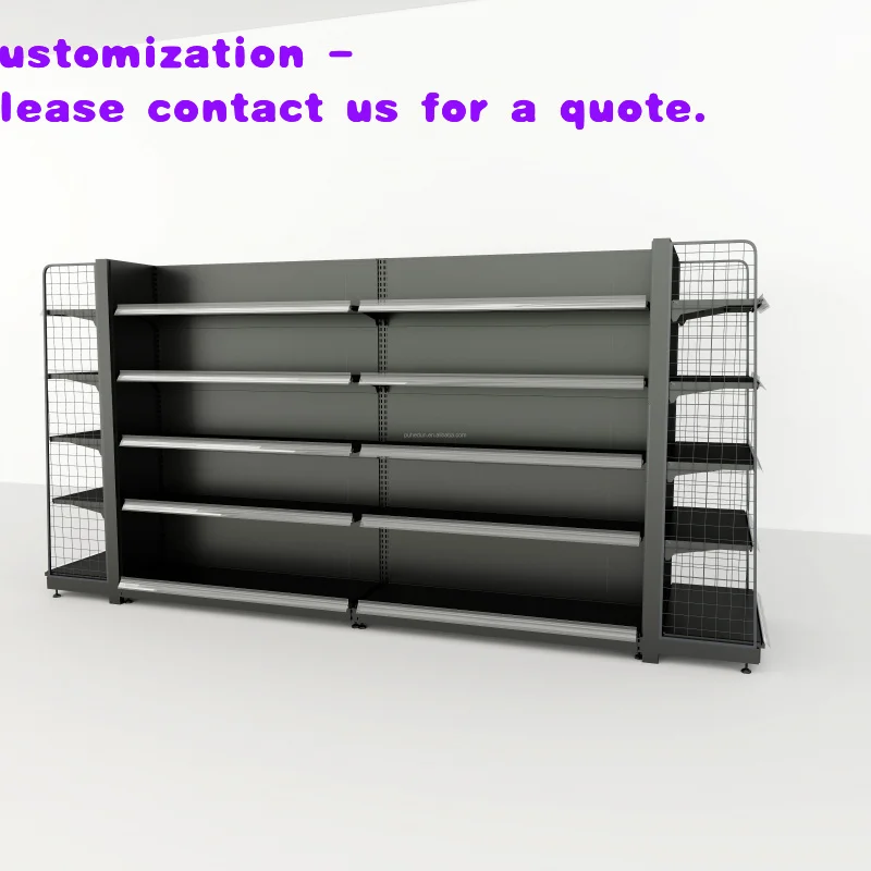 

custom.Double-Sided Iron Light Duty Modern Supermarket Rack-Lightweight Metal Shelves Grocery Stores Convenience Store Stora