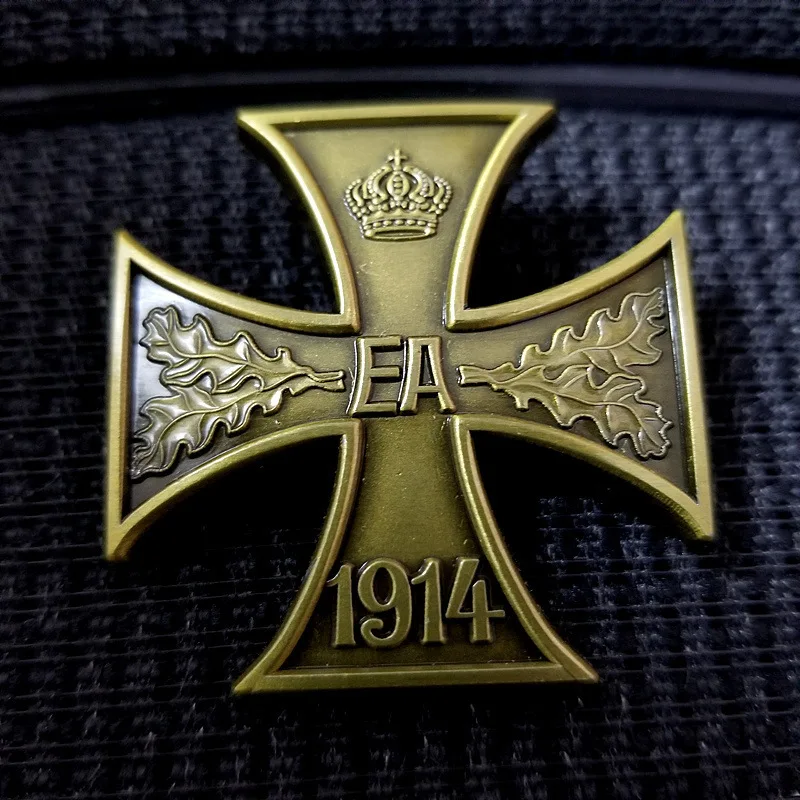 1914 High quality metal Iron Cross Remastered Edition German World War I Commemorative Medal Retro military style collection