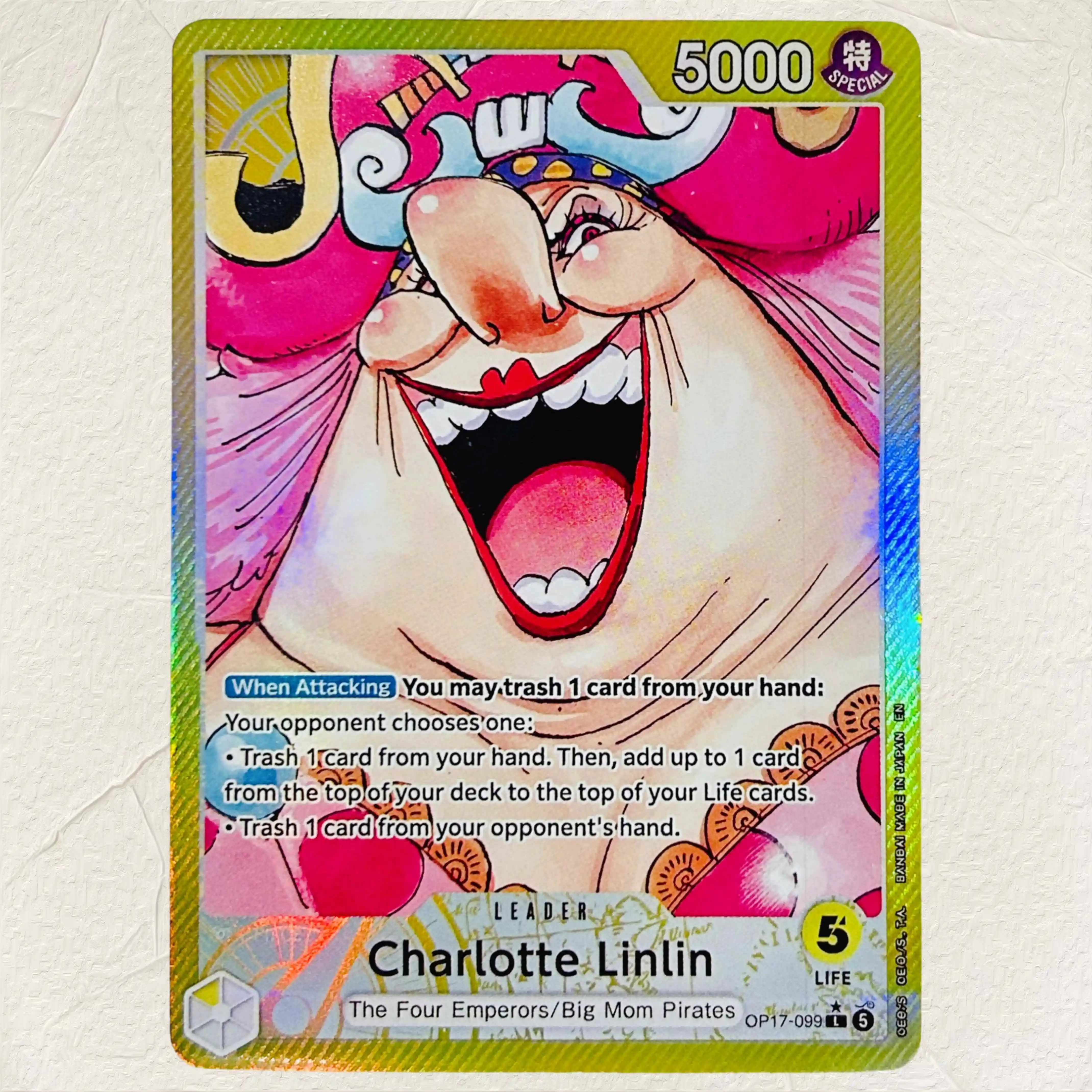 One Piece Shanks OP17-020 English Version DIY Foil Texture Cards Collectible Grade Premium Anime Collection Cards view 6