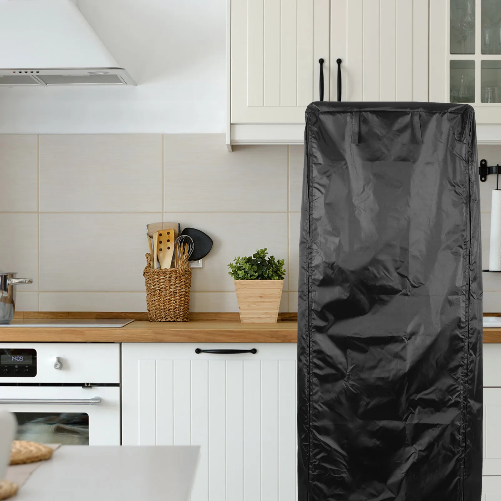 

Dust Protector White Baking Pan Oxford Cloth Foldable Zipper Kitchen Utensils Anti Dust Cover Storage Organizer