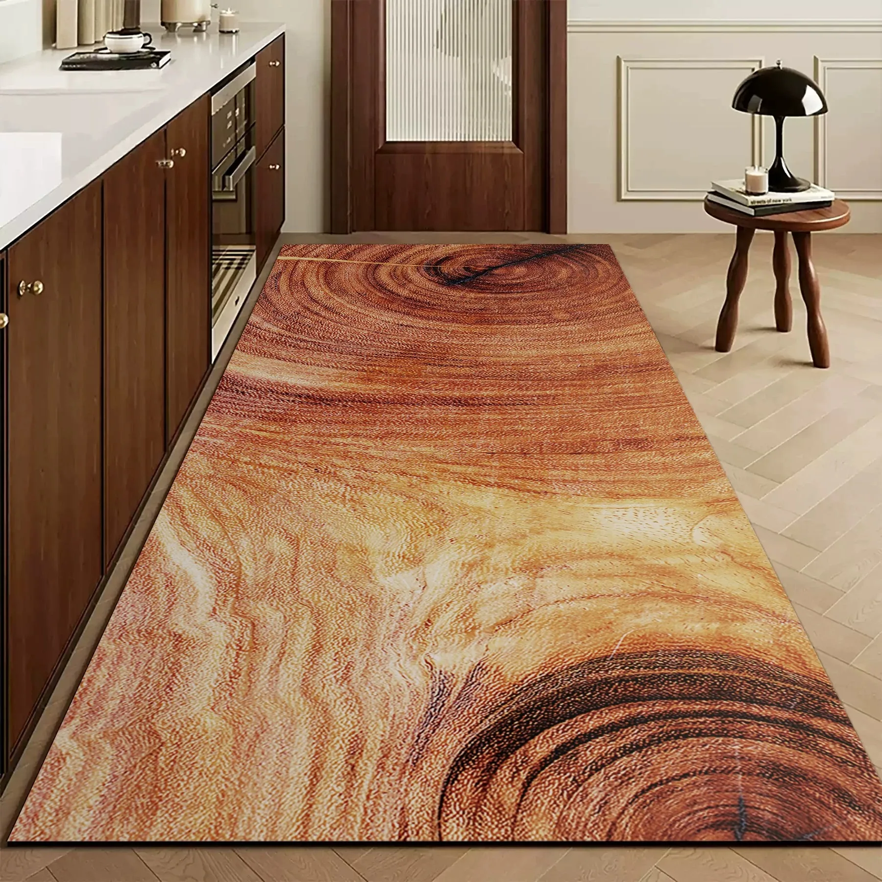 Vintage Wood Grain Kitchen Floor Mats Non-slip Rug Anti-fouling Washable Long Carpet PVC Waterproof Oil-proof Carpet שטיח למטבח