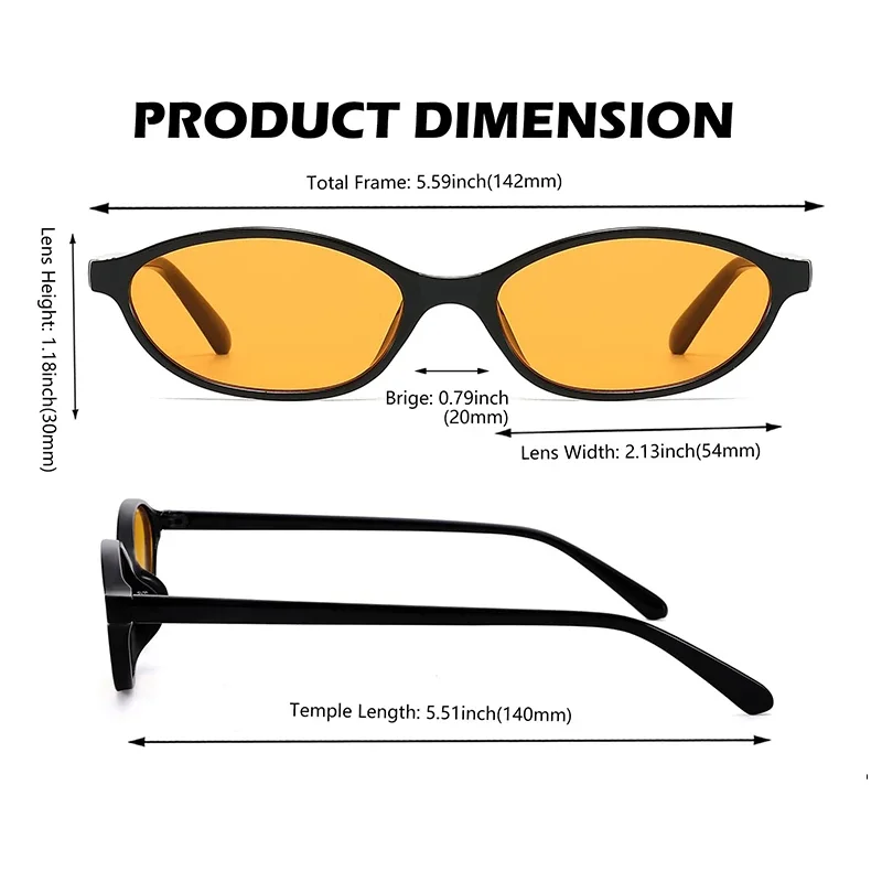 Sexy Small Oval Women\'s Sunglasses 2024 New Fashion Black Brown Sun Glasses Ladies Shades Trends Summer Unique Eyewear Men