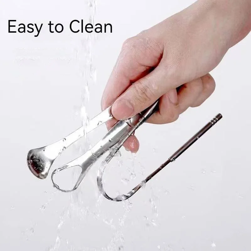 3pcs/set Professional Stainless Steel Tongue Scraper Cleaner Remove Bad Breath Oral Care Tool Cleaning Hygiene Fresher Breath