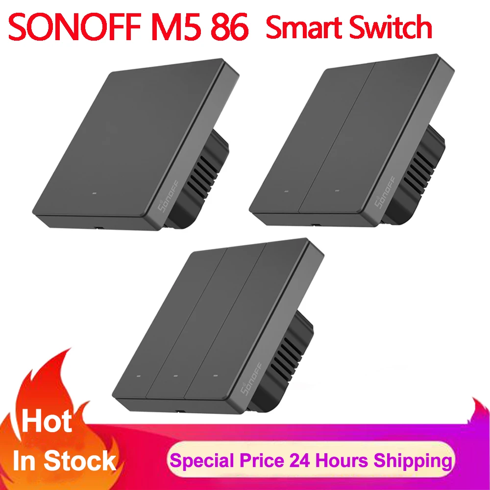 Sonoff M5 86 Switchman Wifi Smart Switch Remote Control APP Press Button Wall Smart Timer Switch Via eWelink Alexa Google Home