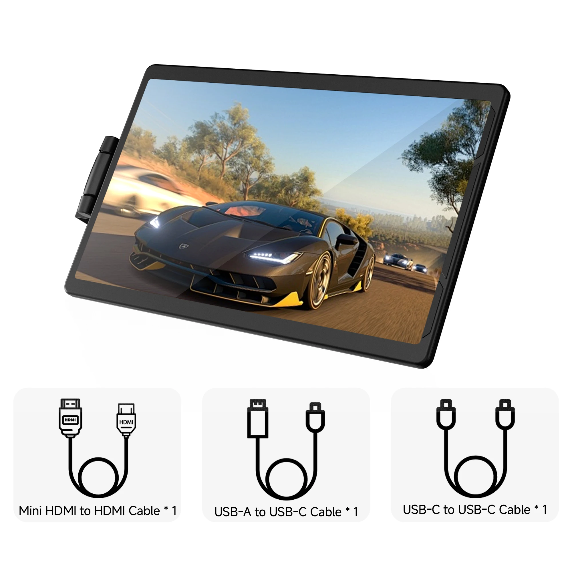13,3 inch draagbare monitor - FHD-laptop tweede uitbreidingsscherm voor schakelaar/telefoon/tablet, USB-C HDMI-compatibel, draaibaar display