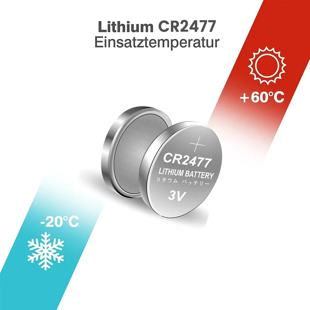 5-100PCS CR2477 3V Button Cell Lithium Battery For Weight Scale Motherboard Thermometer CR 2477 DL2477 ECR2477 KCR2477 Coin Cell