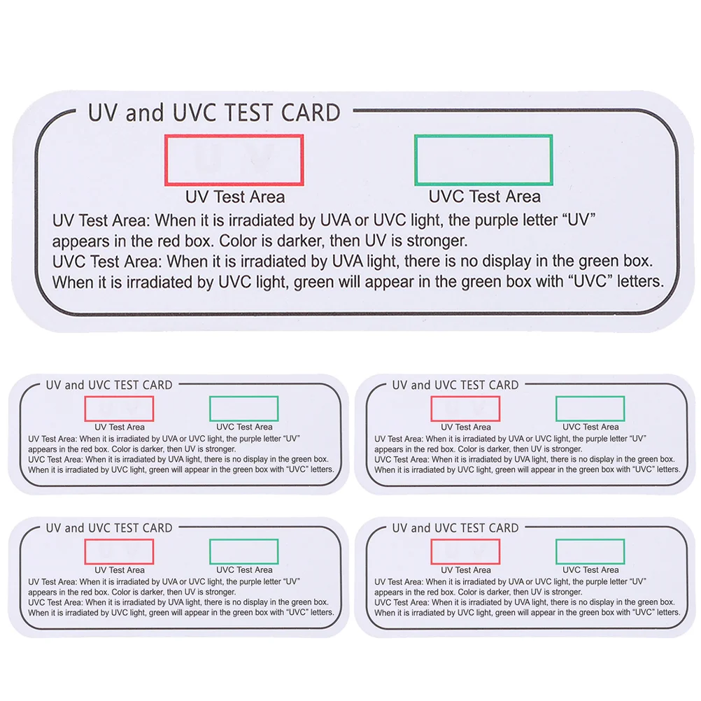 

5 Pcs UV Test UVC-UVA Testing Cards Indoor Strip Indicator Identifying Paper Light Effect Tester Papers for