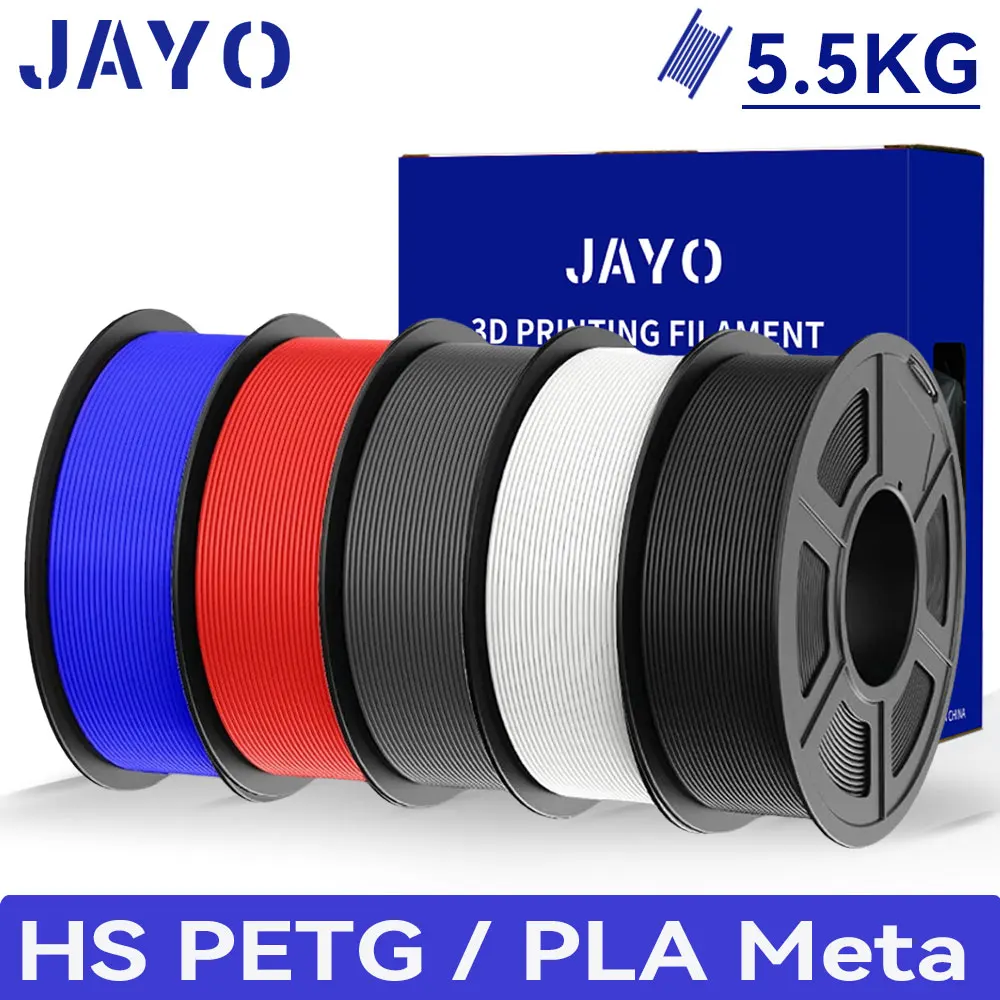 طابعة JAYO ثلاثية الأبعاد عالية السرعة غير لامعة PETG/PLA خيوط ميتا 1.75 مم +/-0.02 مم 5 لفات مواد طباعة ثلاثية الأبعاد للطابعة ثلاثية الأبعاد والقلم ثلاثي الأبعاد