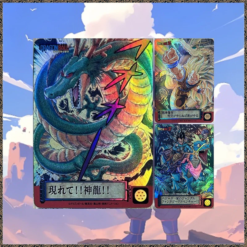 Anime DIY ACG Dragon Ball Son Goku Vegeta Yonsei Foil Light Reflective Desktop Battle Game Collectible Card Birthday Toy Gift