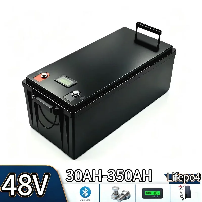 48V Lithium Iron Phosphate Storage Battery Pack 50Ah To 300Ah Built-in Bluetooth BMS Deep Cycle Parallel Support For 3000W-6000W