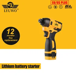 LYUWO 16.8V Electric Drill Driver 140N. M Impact Wireless Drill Bit Household Multifunctional Electric Screwdriver Tool
