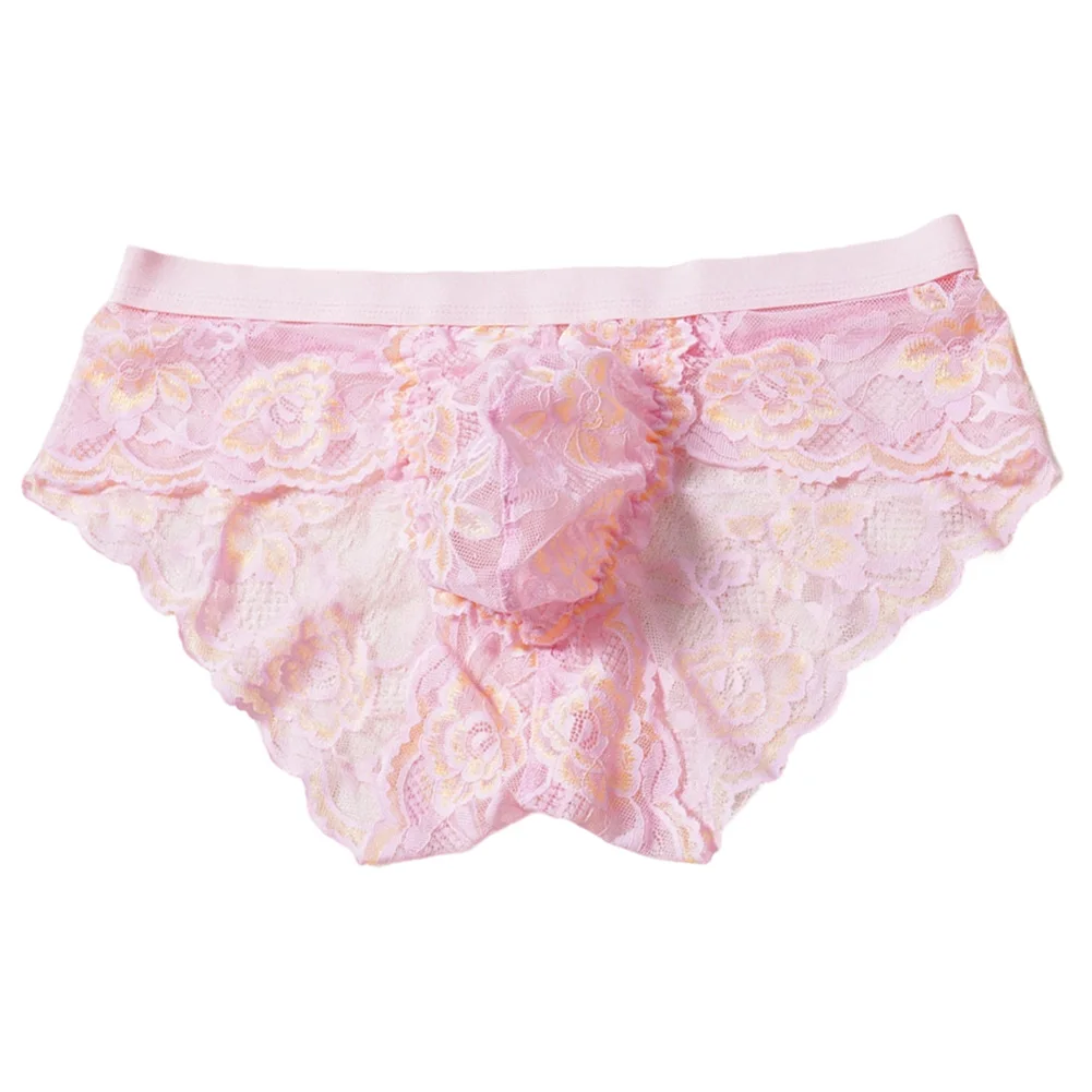 

Мужские трусы-брифы с цветочным кружевом, экзотические, прозрачные, сетчатые, с низкой посадкой, соблазнительные, с сетчатым кармашком