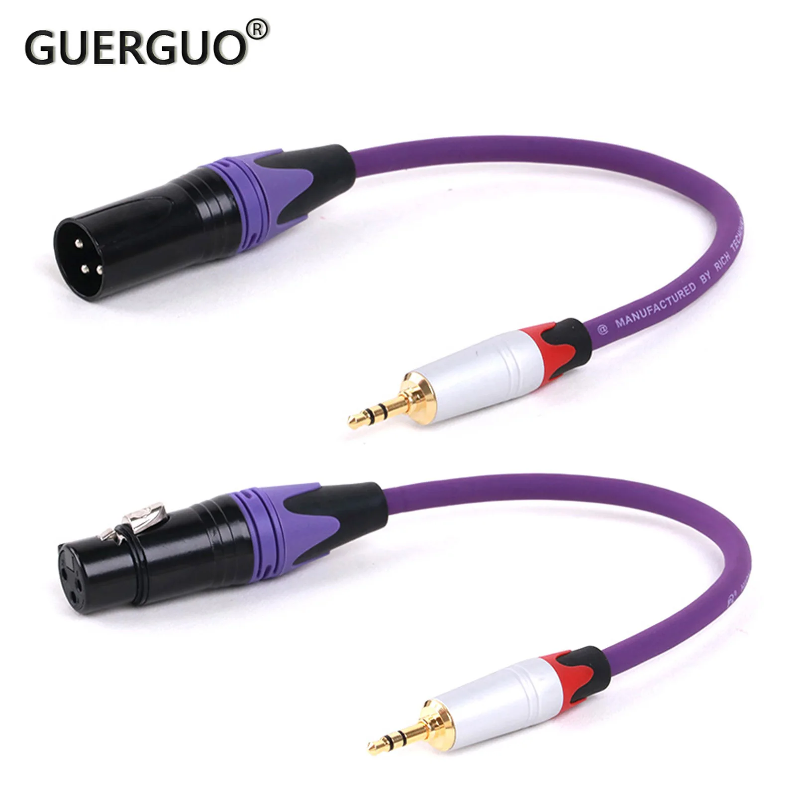 

0.3M-25M 3.5mm TRS Male To XLR Female/Male Cable Gold Plated Connector 3.5mm Stereo Male Jack Balanced To 3pin XLR Mic Cable PVC