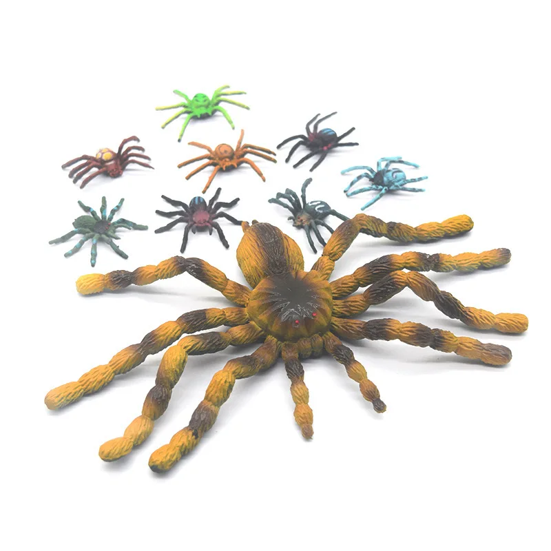 Simulatie Spider Giant Fake Spider Model Plastic Dier Tarantula Figuren Levensechte Halloween Prank Props Feestartikelen 9 stk/set