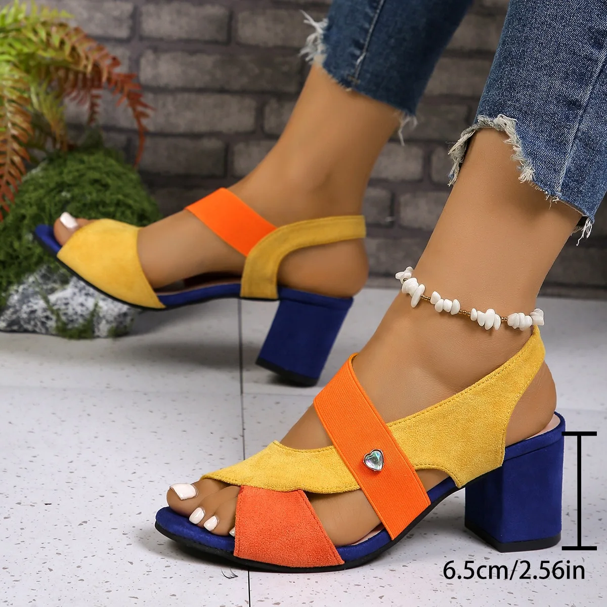 Nouvelles Sandales Femme Grande Taille 2026 à Talon Moyen Style Fée Bouche de Poisson, Ornées de Diamants Brillants – Chaussures Femme Tendance