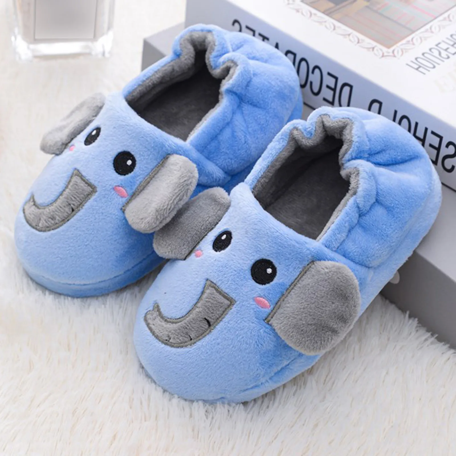 Winter Cartoon Wrapped Warm Cotton Slippers Baby Toddler Shoes Boys Cartoon Soft-Soled Girls Kids Slippers Infant Indoor Shoes