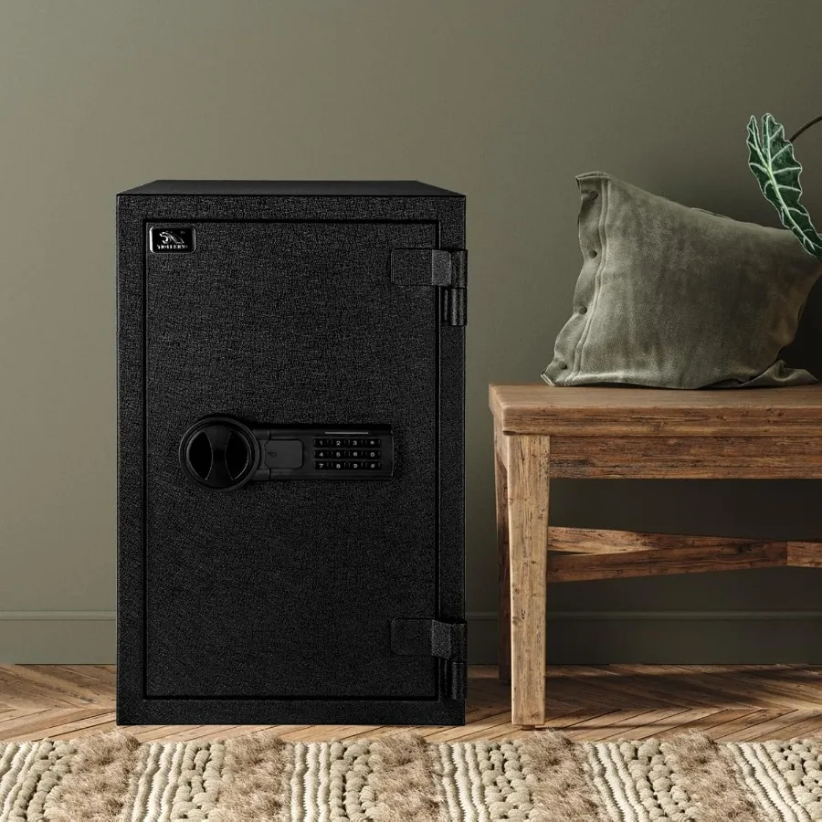 Fireproof Safe 1.8 Cubic Feet Large Steel Digital Safe Box with Code Button Keypad Heavy Duty Safe for Home and Office Security
