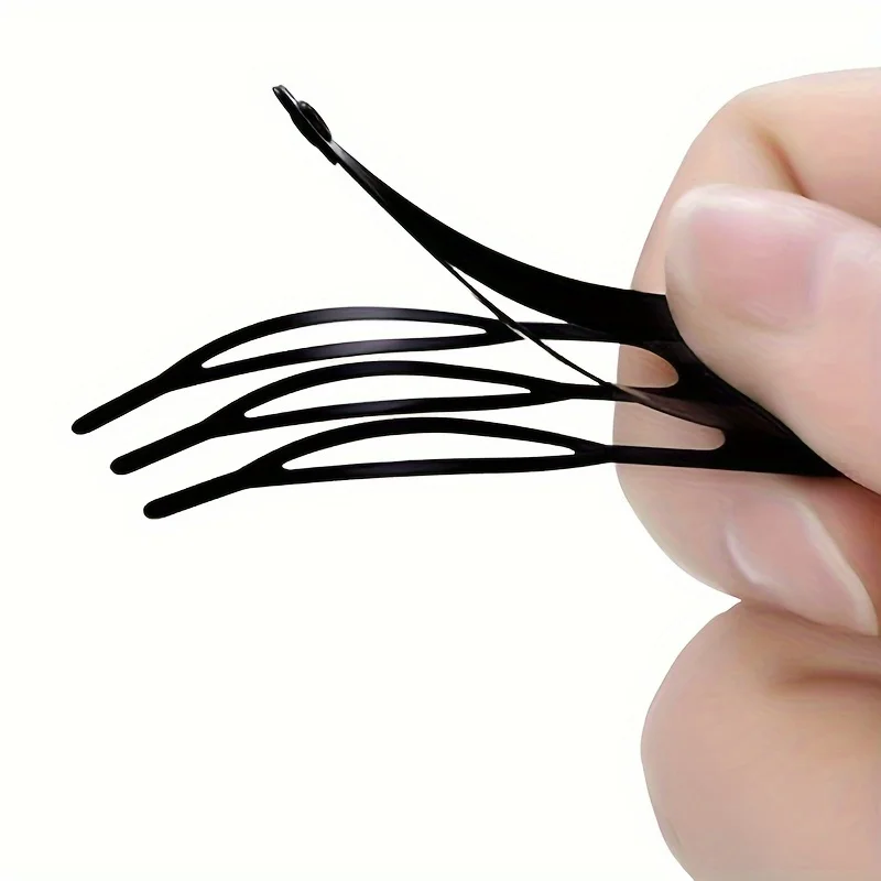 24 Stück schwarze Metall-Haarnadel mit Doppels chnalle-2 Zoll Wasser tropfenform, minimalisti scher Stil, geeignet für Styling und Salon – Detail 6