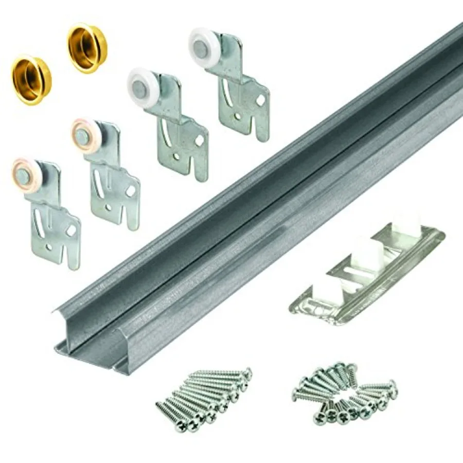 

Prime-Line 161792 By-Pass Closet Track Kit, 60 In., 2-Door Hardware, Brass-Plated Pulls 1 Kit