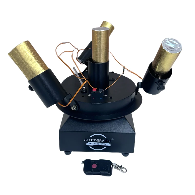 Cold Spark Fountain Stage Effect Machine, 4 Head, Gire 360 Graus de Rotação