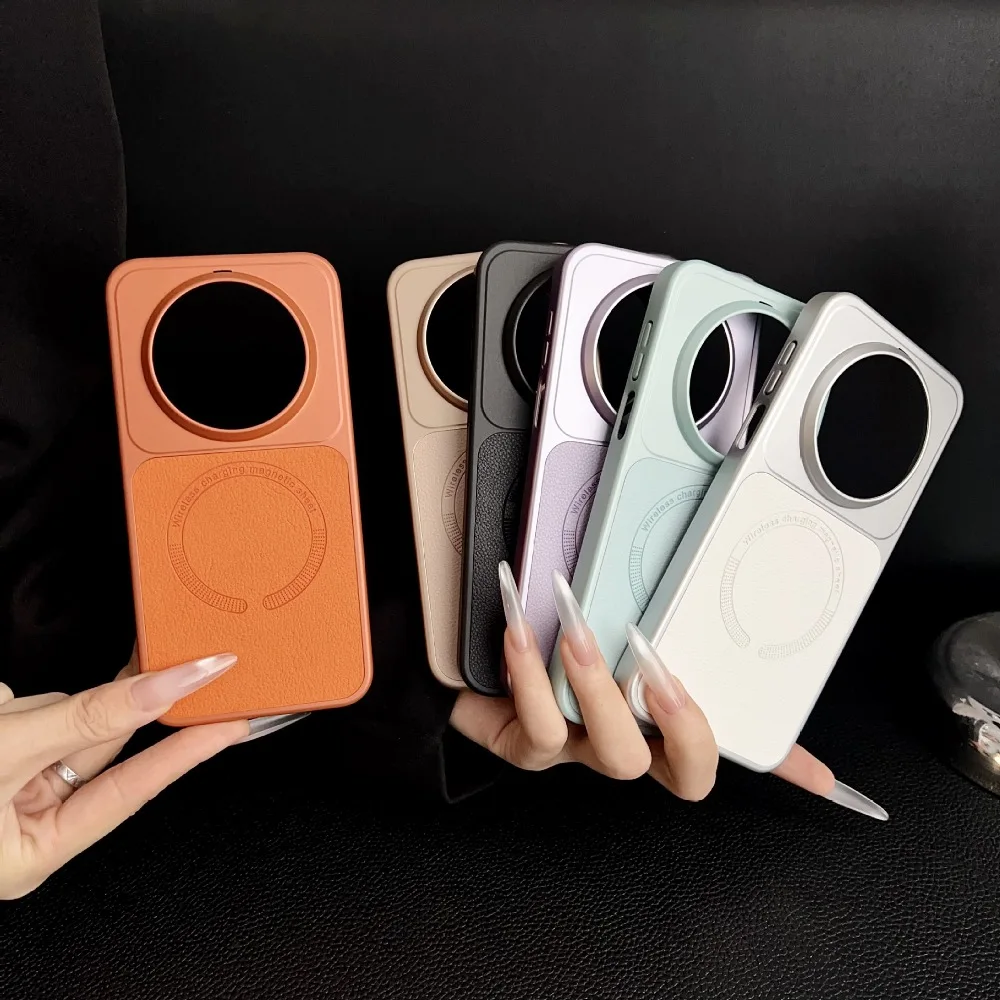 

Fashion Solid Color Leather Phone Case for Huawei Mate 80 Pro Max with Support Magnetic Charging