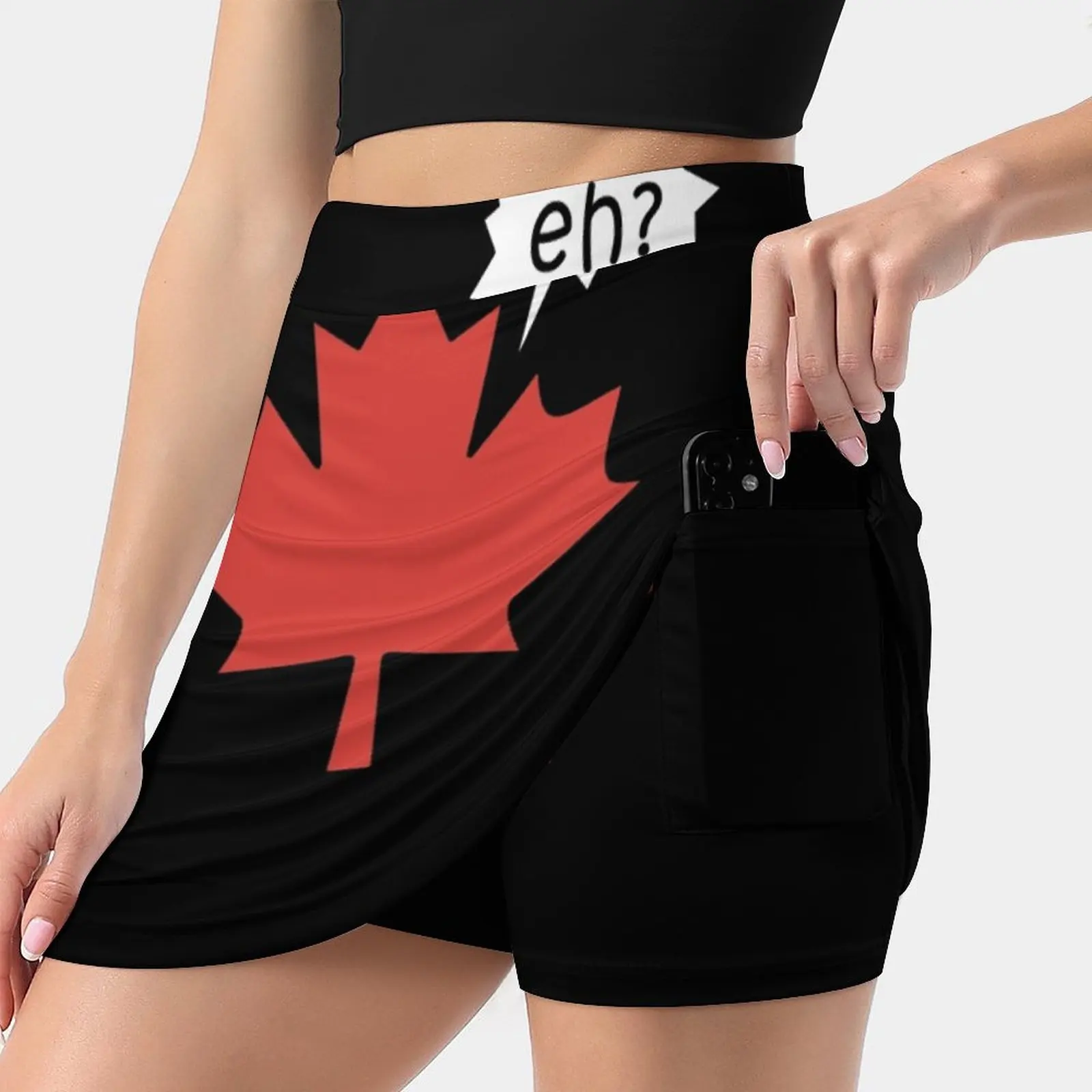 Funny Canadian Eh T - Shirt Women Sports Skirt Tennis Golf Dance Fitness Running Yoga Skirts Canada Eh Canada Day Canada